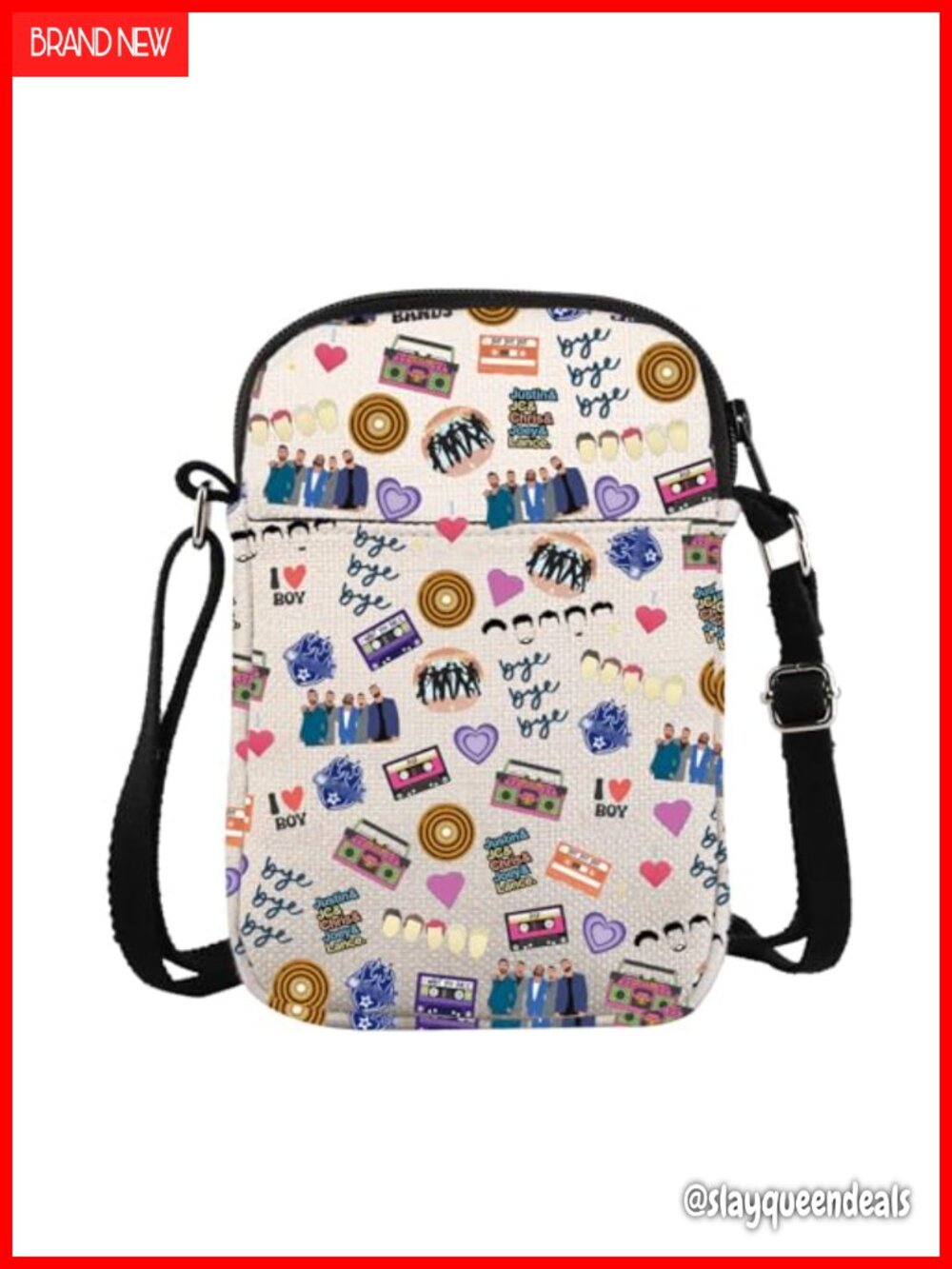 Waterproof Polyester Crossbody Messenger Bag Double-Sided Print Gift